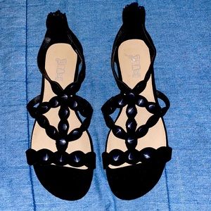 Brash Women’s Boho gladiator flat black studded sandal